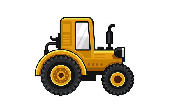 Yellow farm tractor clipart photo