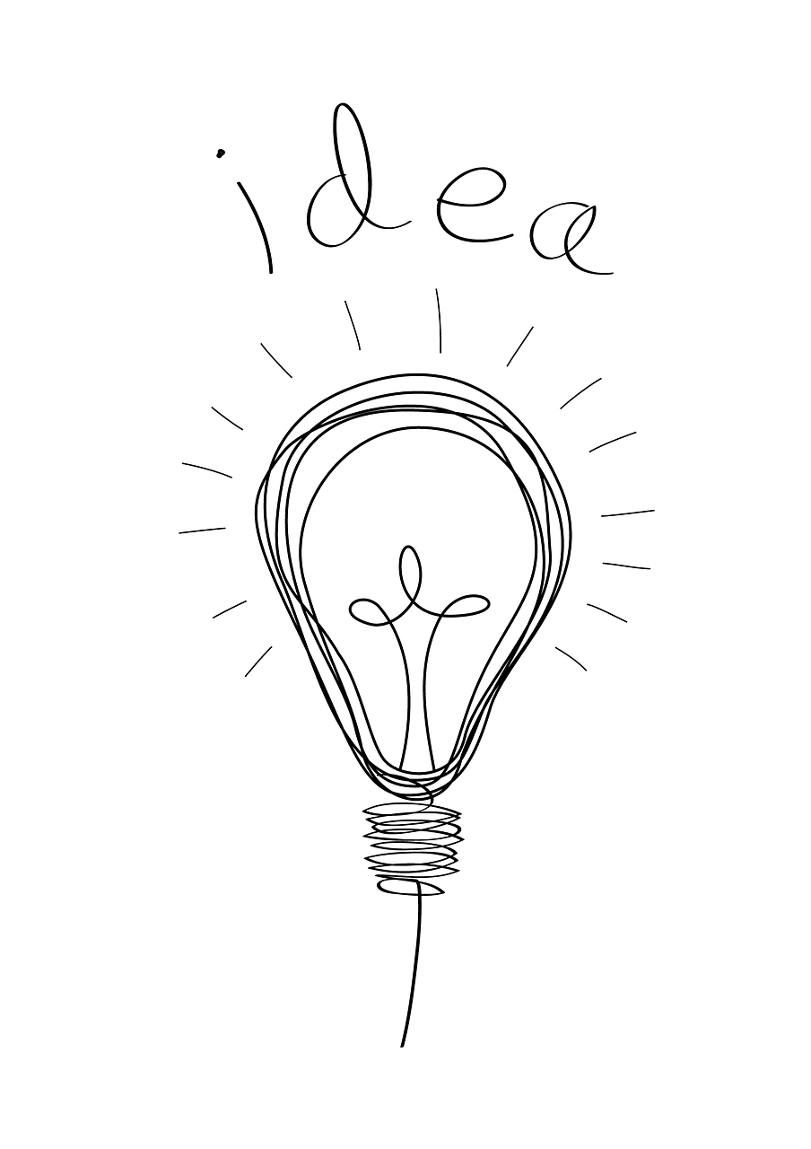 Light bulb idea sketch image clipart