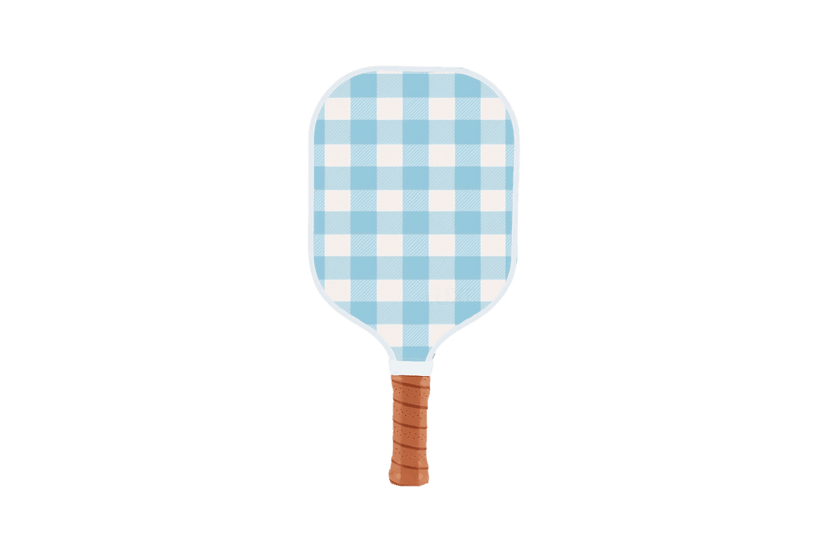 Modern blue checkers cloud pickleball clipart image