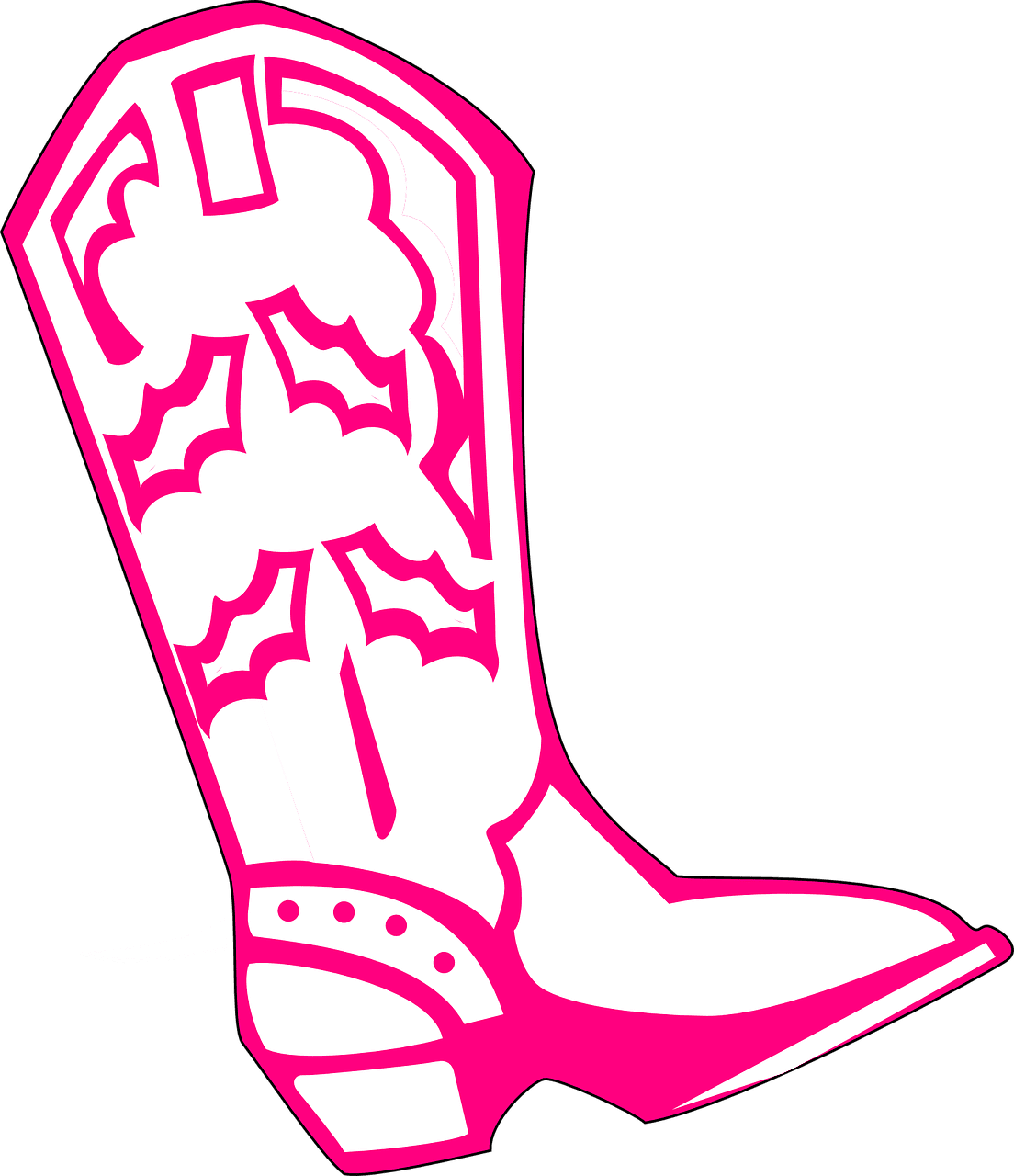 Cowgirl boots cowboy pink vector graphic clipart