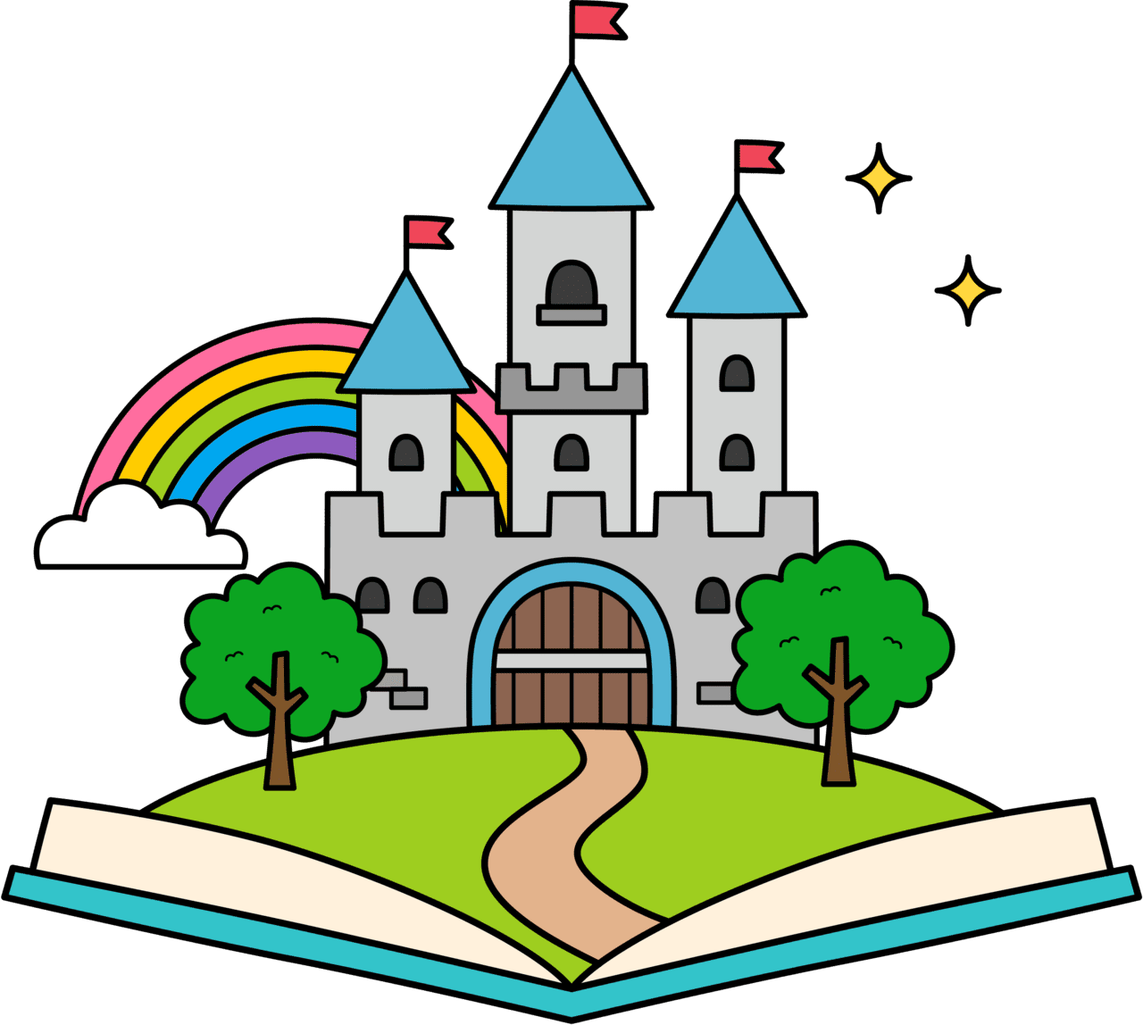 Castle pin page clipart picture 4