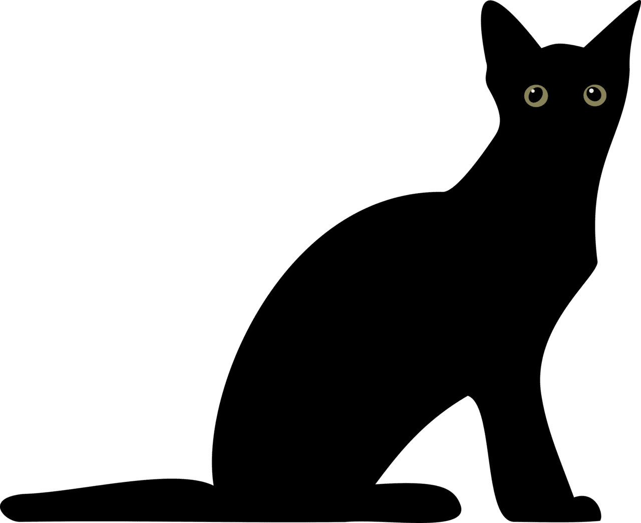 Black cat silhouette clipart picture