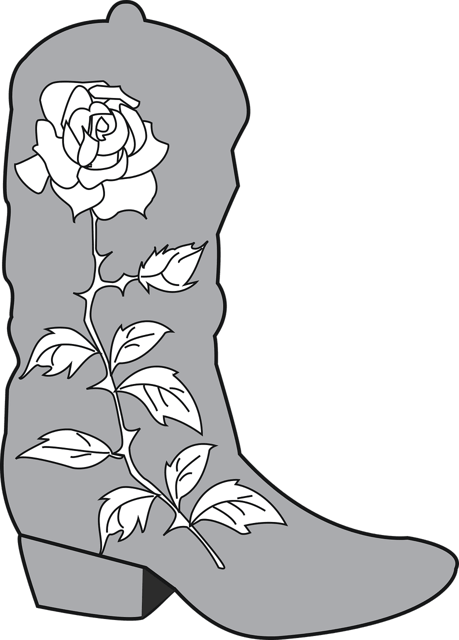 Cowgirl boots cowboy boot rose wyoming western image from clipart