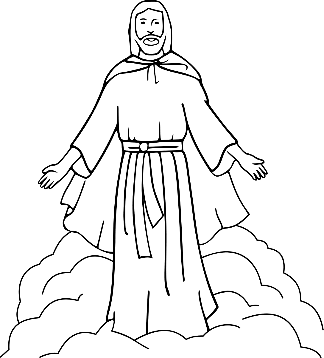 Black and white drawings of jesus clipart transparent