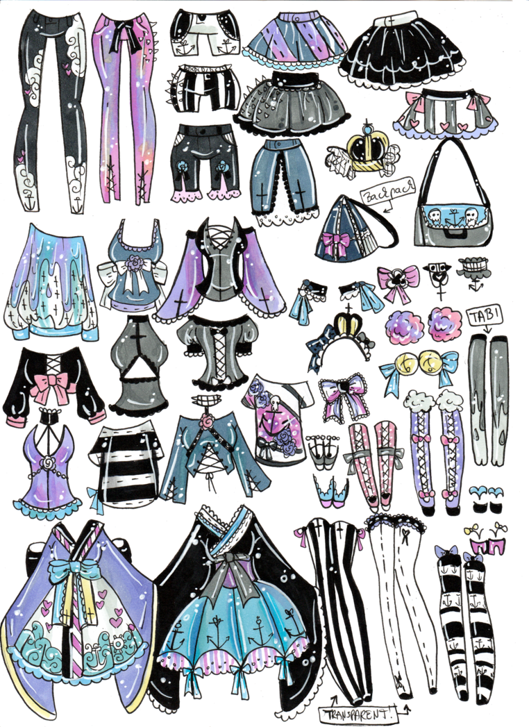 Clothes custom mix and match outfits by guppie vibes deviantart clipart transparent