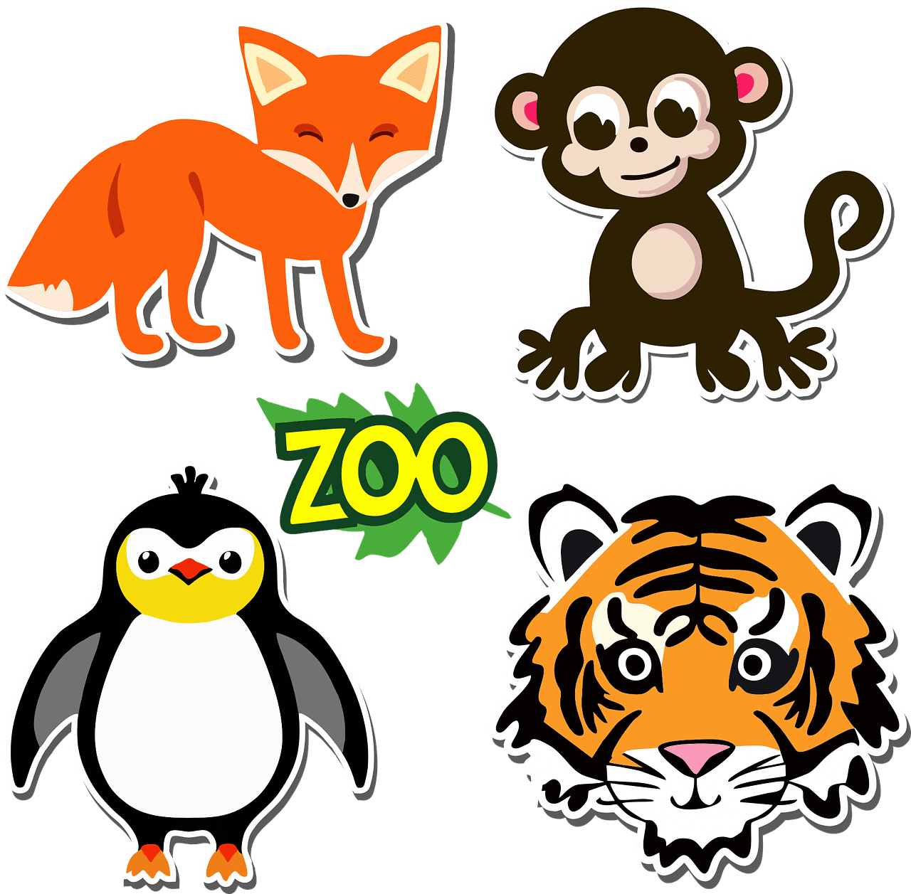 Animals zoo wild vector graphic clipart