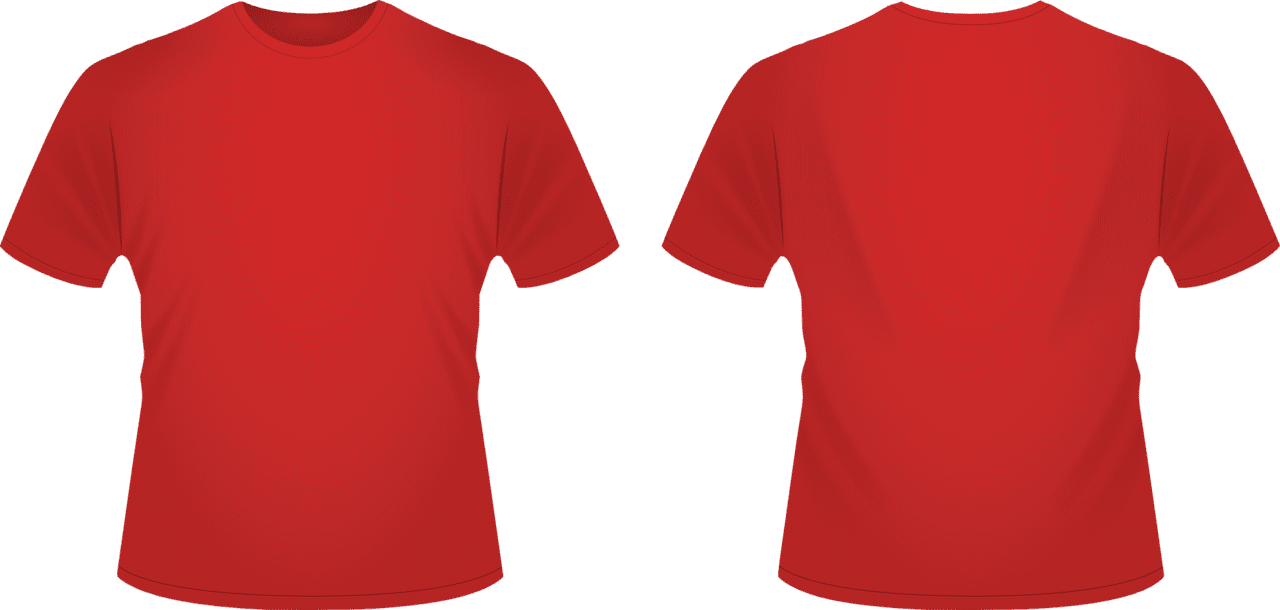 Red shirt clipart front and back vector