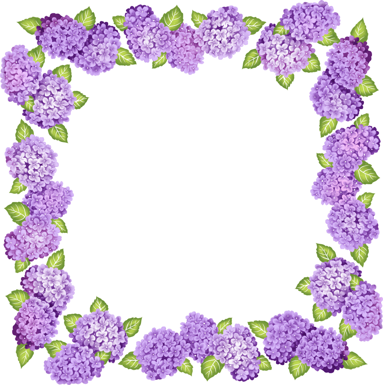 Flower border cute purple flowers frame clipart background