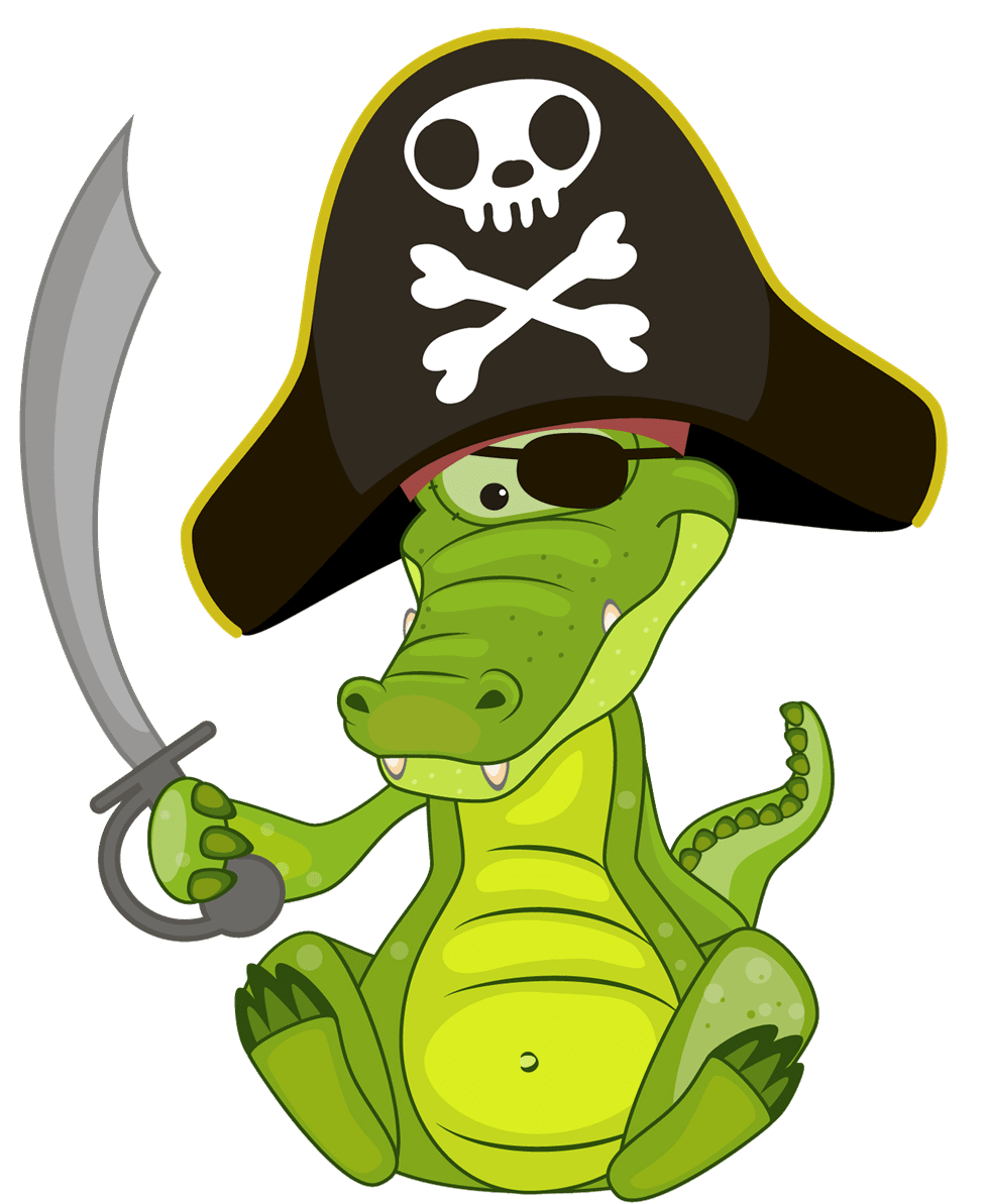 Pirate crocodile clipart budget crafts vector