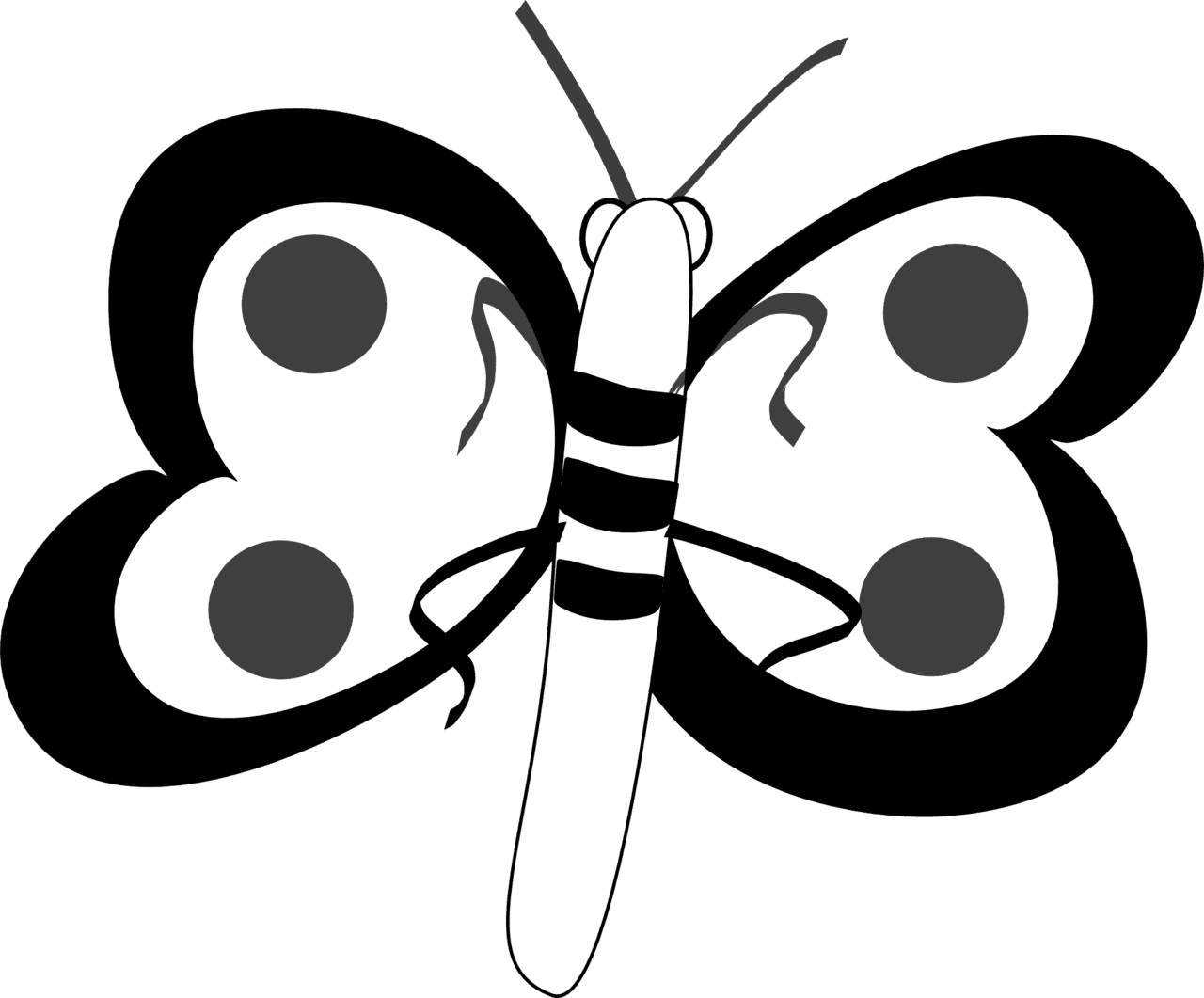 Butterfly black and white clipart bar background