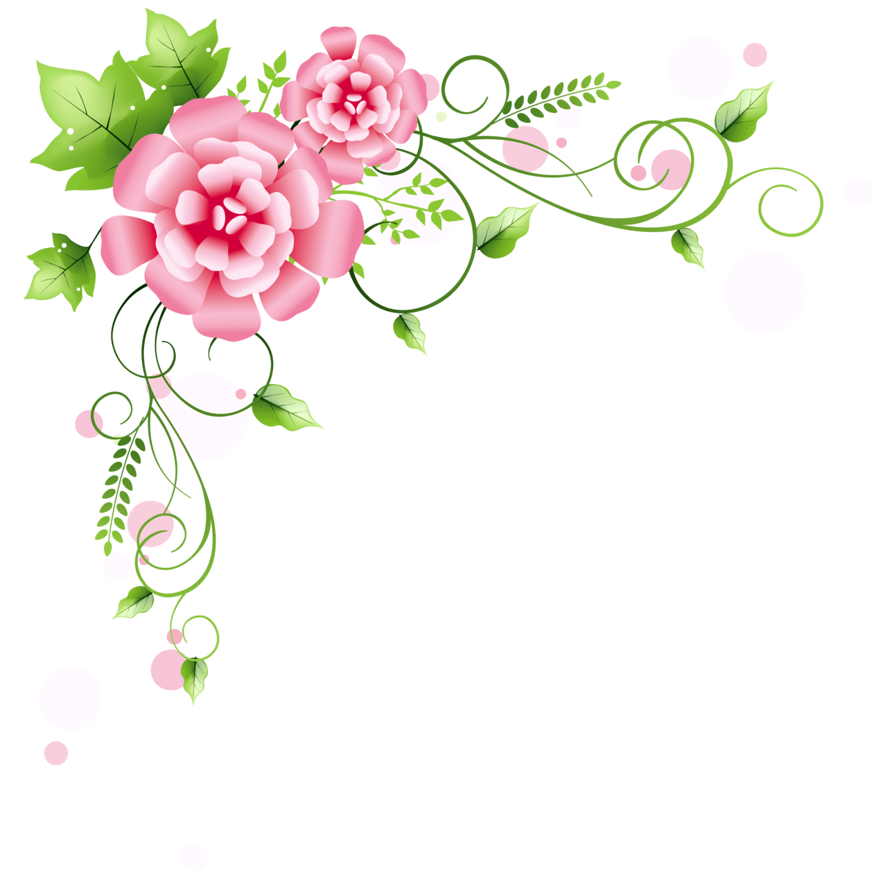 Flower border corner floral decoration clipart picture