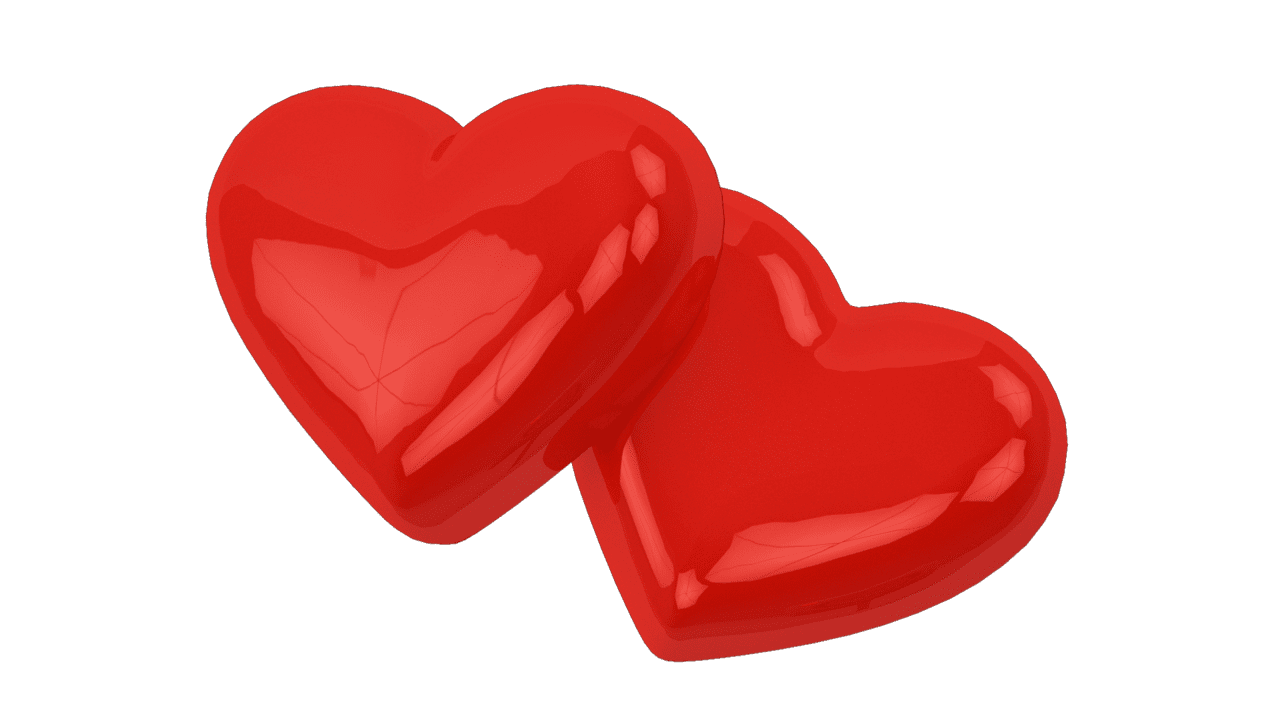 Two love hearts clipart picture