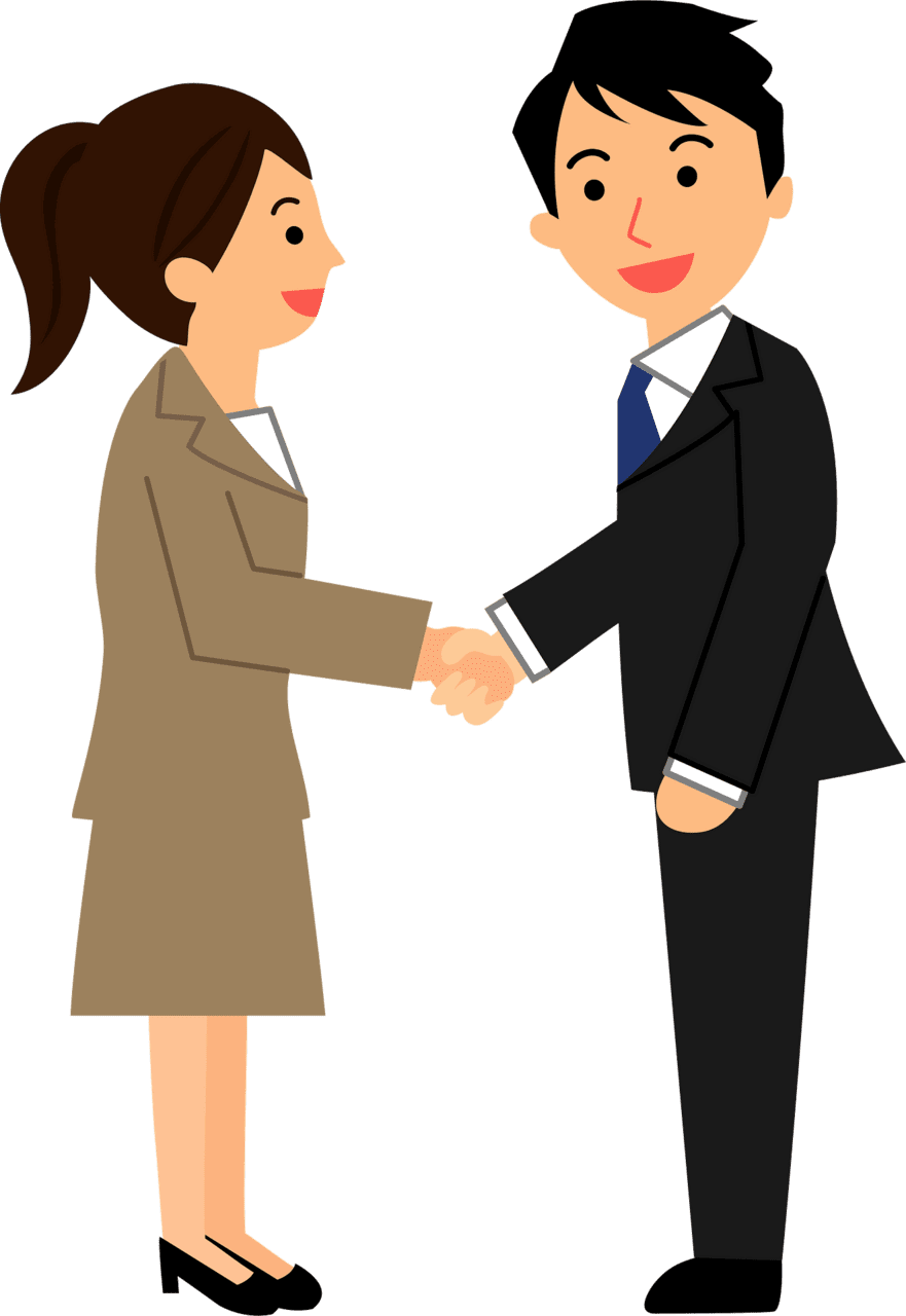 Handshake pete business people are shaking hands vector clipart images