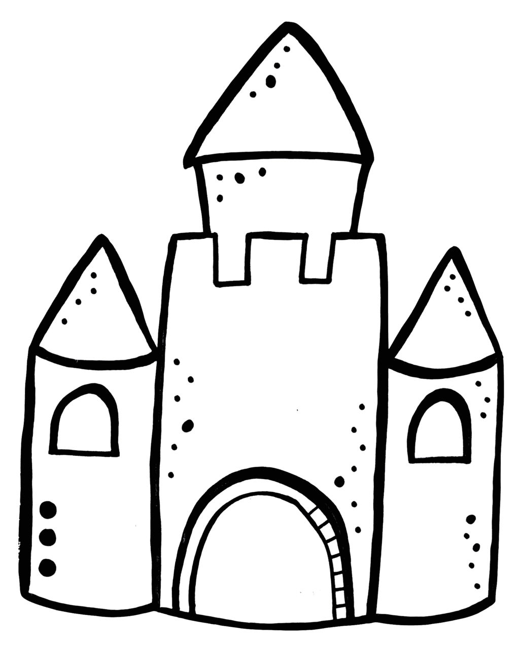 Castle pin page clipart image 3