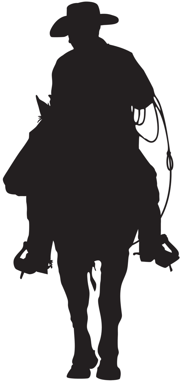 Cowboy silhouette clipart image