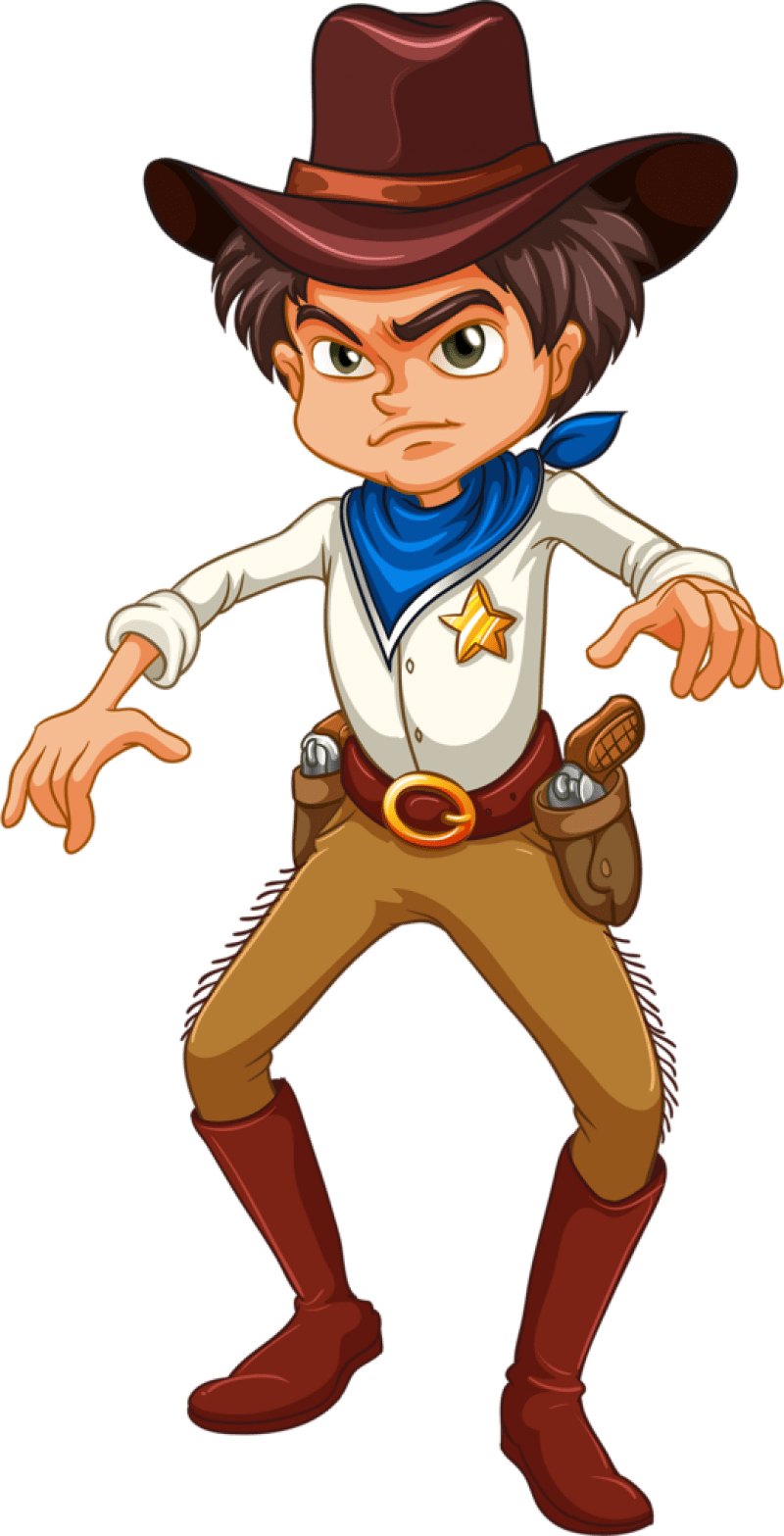 Cowboy pin page clipart vector 2