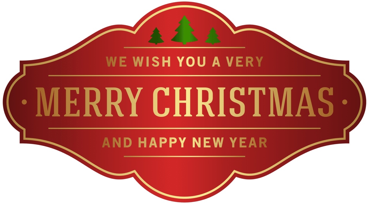 Happy new year merry christmas label clipart image