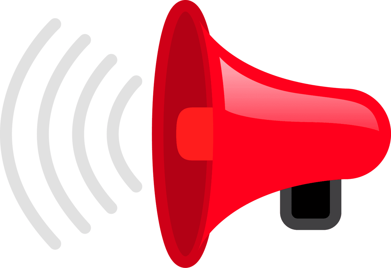 Red speaker loud hailer clipart megaphone announcement loudspeaker free