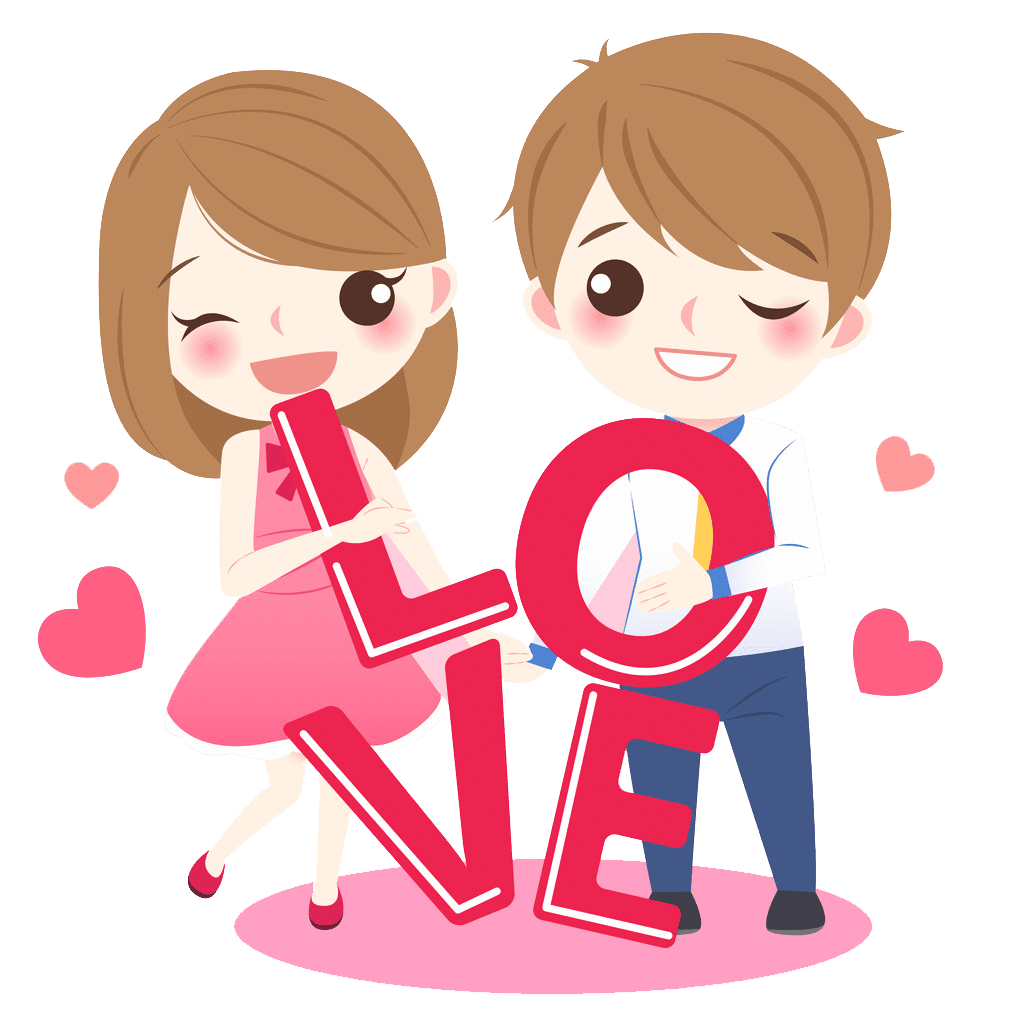 Couple love ly cartoon drawing hd clipart clip art