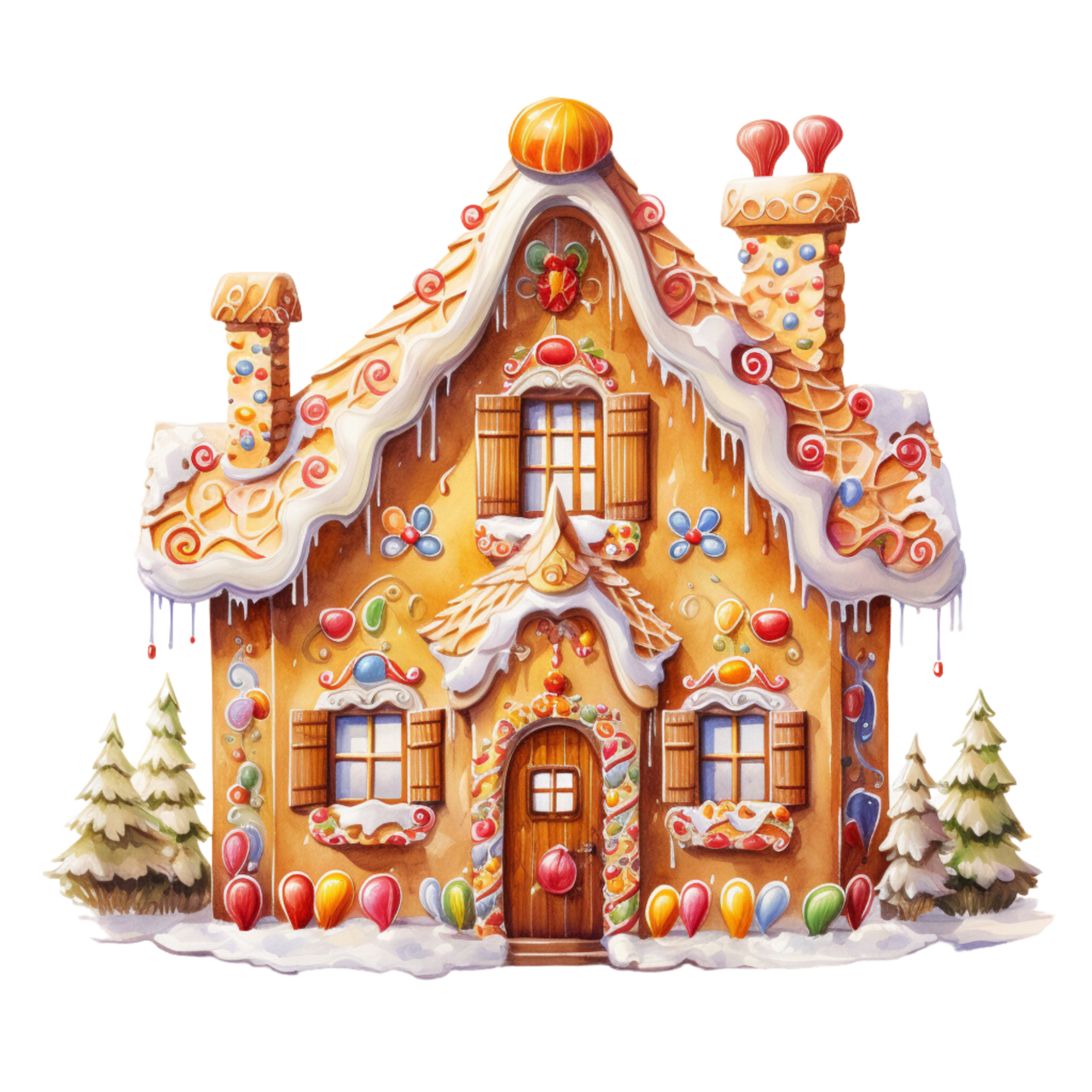 Gingerbread house page clipart background