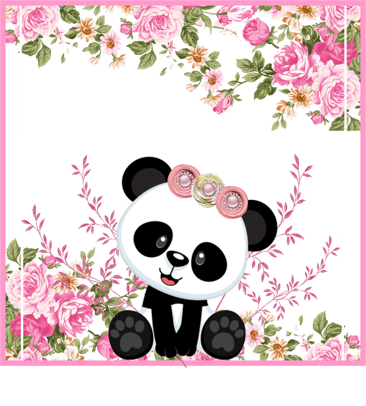 Fiesta kit imprimibles imprimible gratis panda con flores clipart background