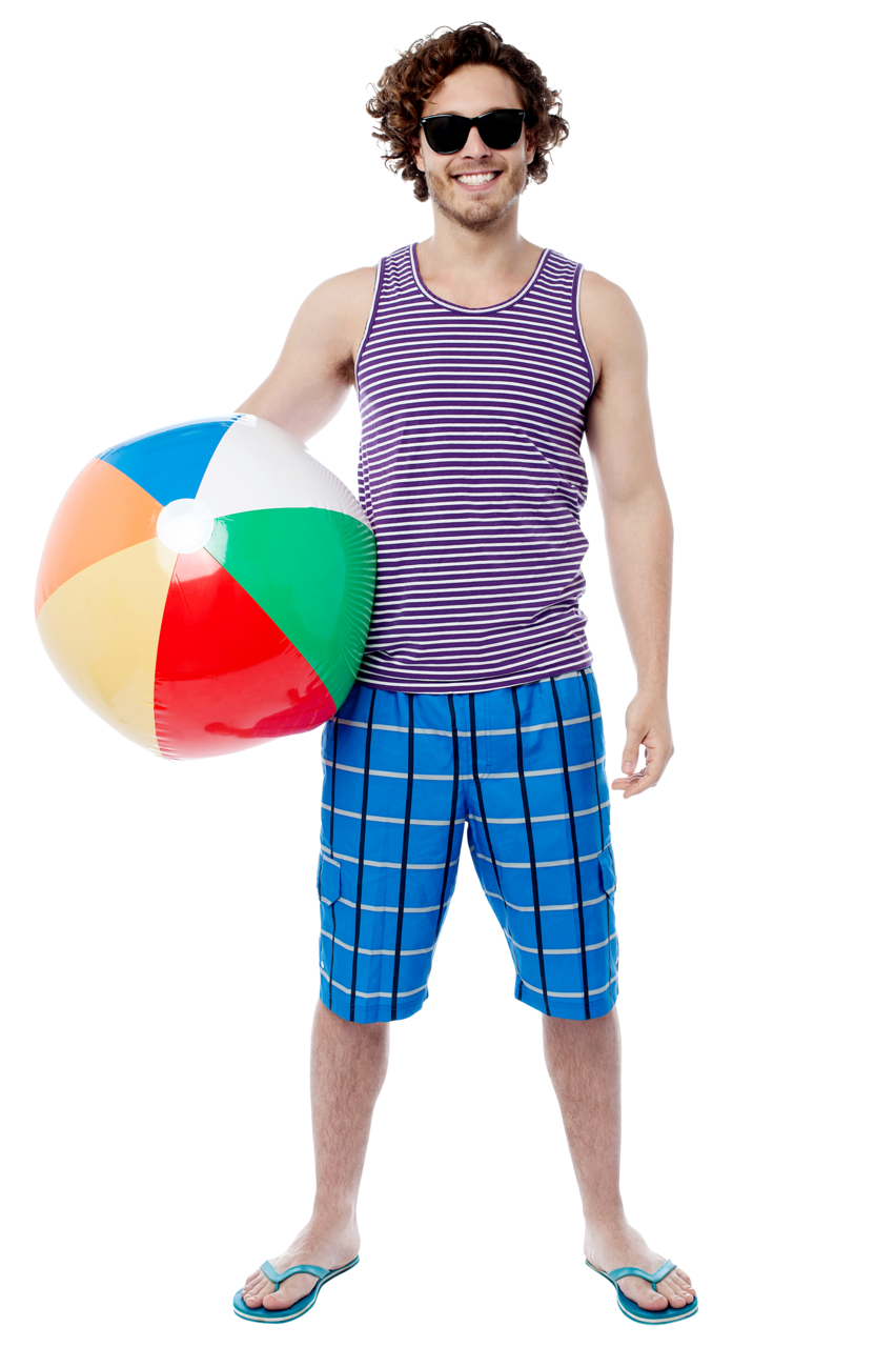 Men with beach ball clipart free