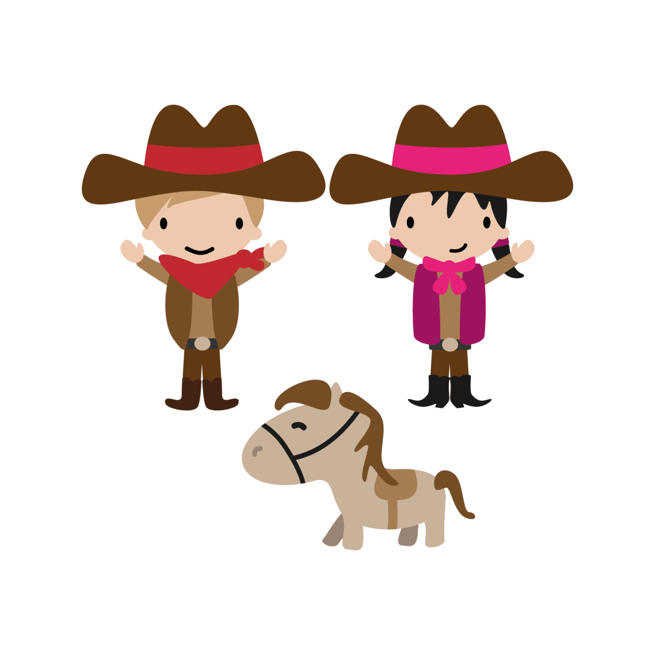 Cowboy pin page clipart picture 2