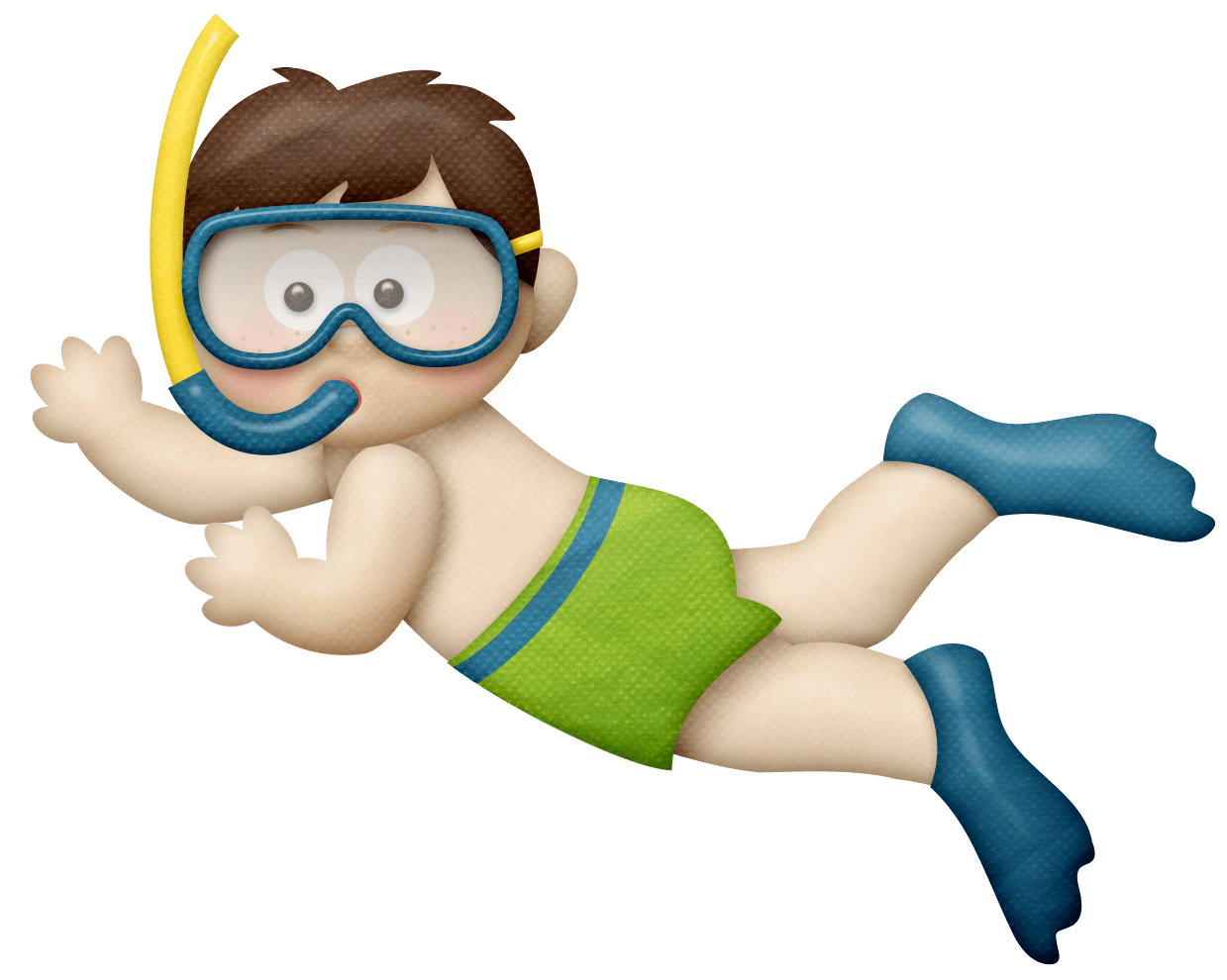 Swimming beach kids underwater clipart picture