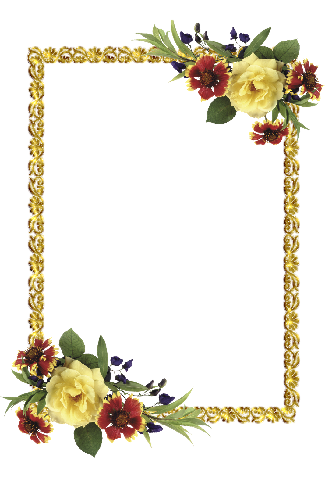 Flower border pin page clipart background 4