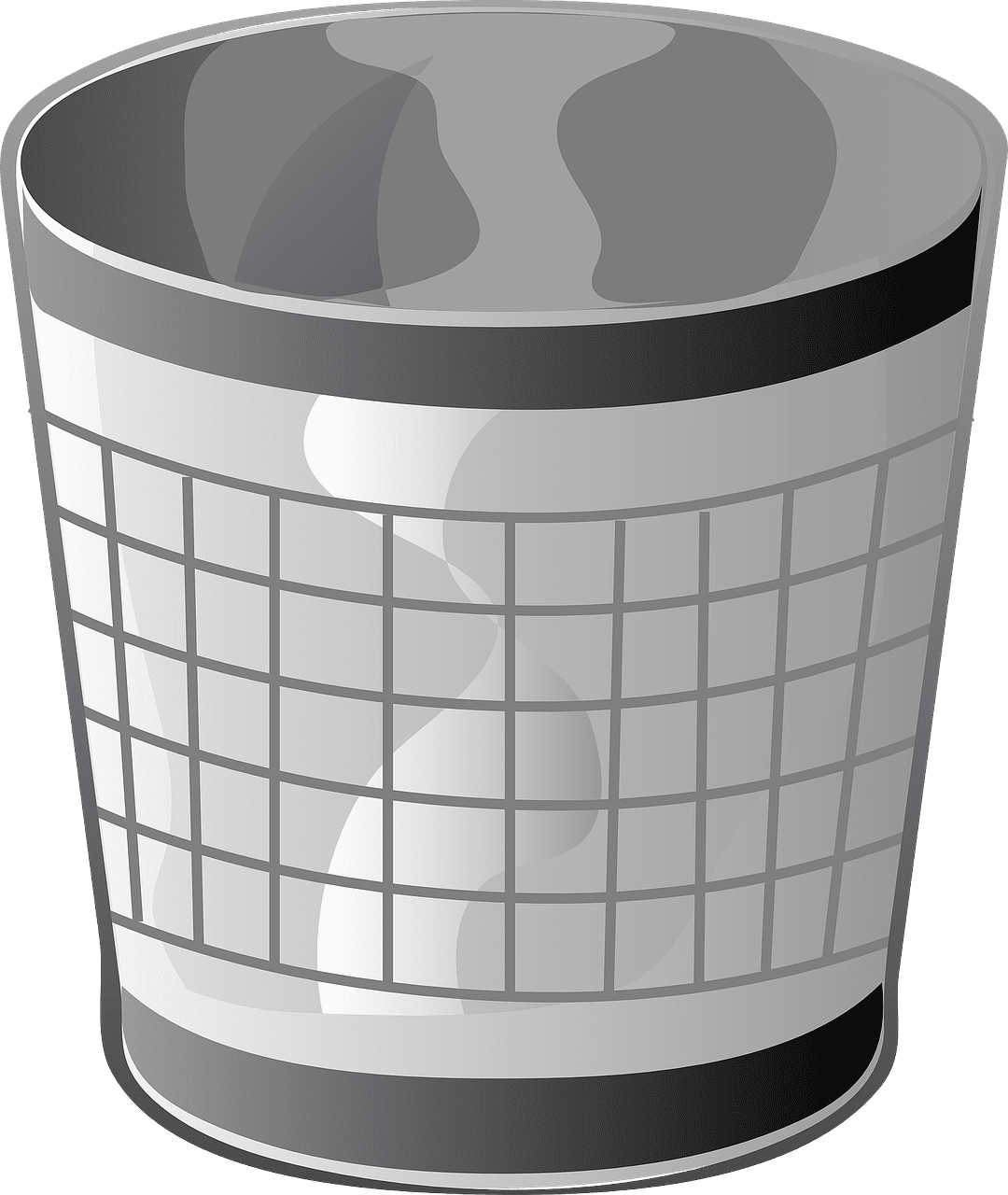 Photo of trash can garbage waste basket empty bin from clipart