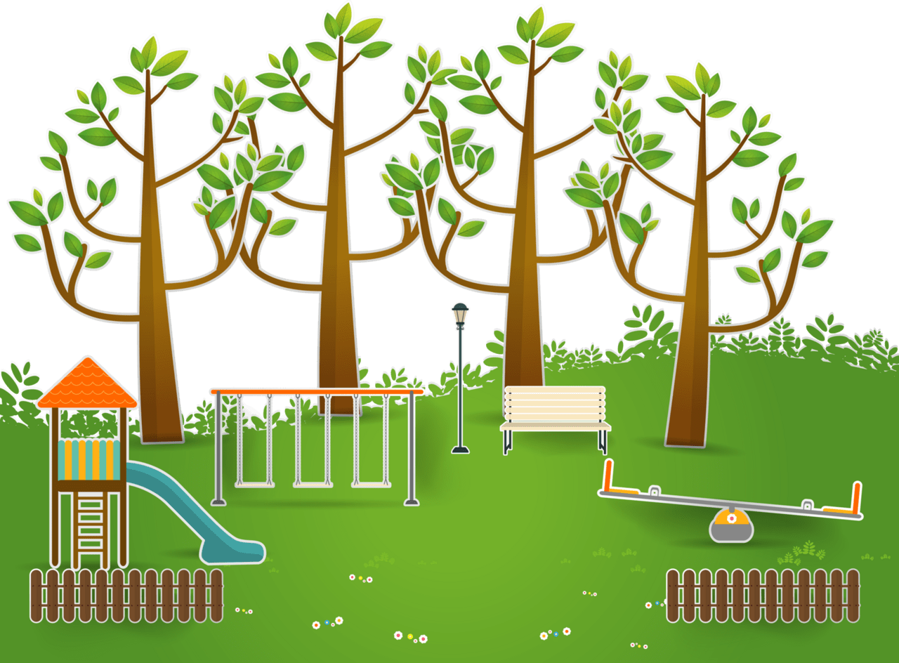 Kids playground pop up paper cut style clipart free