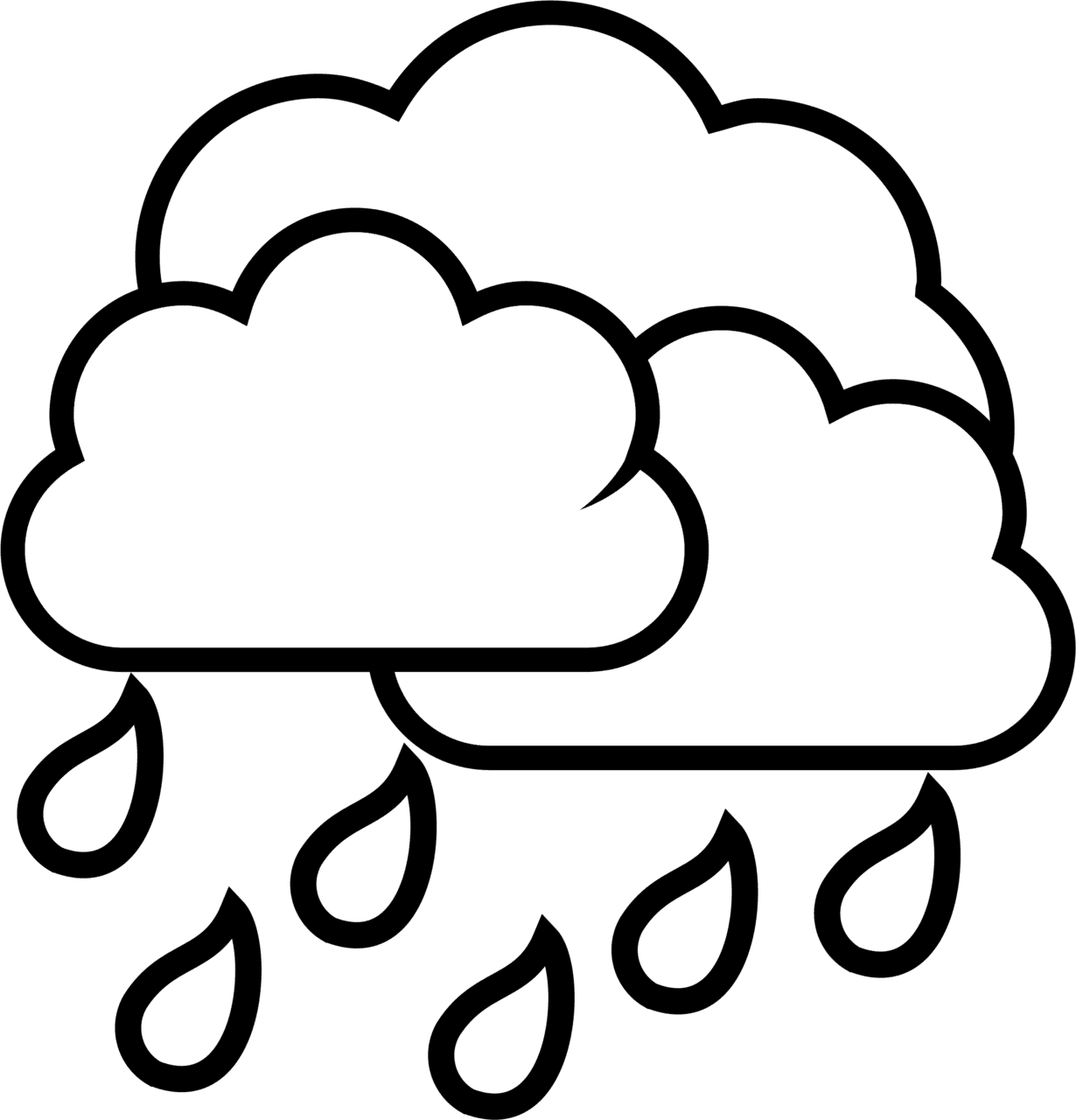 Water clipart outline rain cloud vector