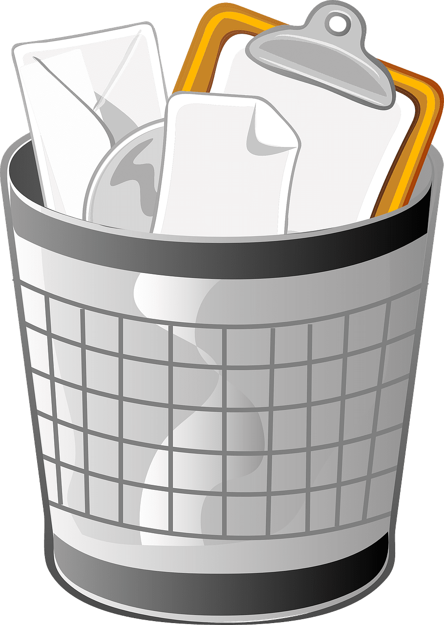 Trash can wastebasket receptical container waste image from clipart