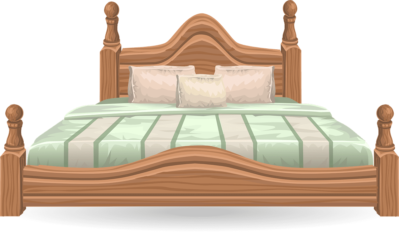 Bed furniture bedroom vector graphic clipart