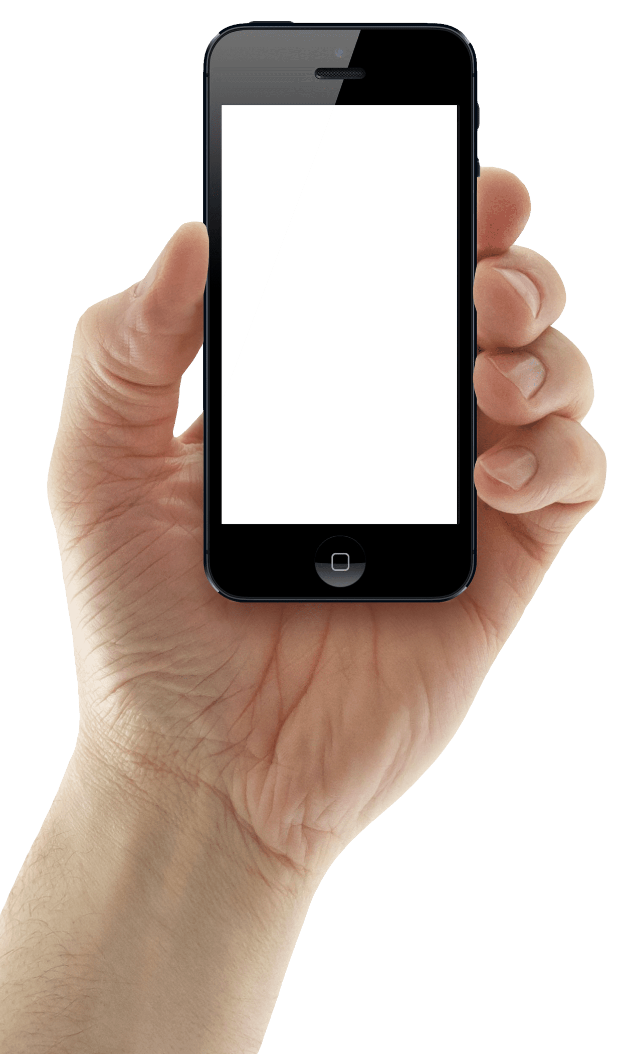 Cell phone hand holding iphone clipart image