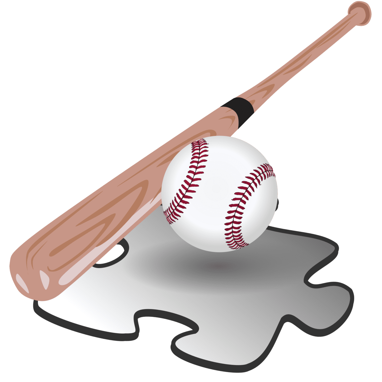 Baseball bat te plate clipart image