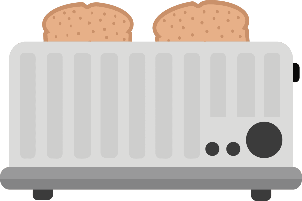 Bread white toaster clipart vector