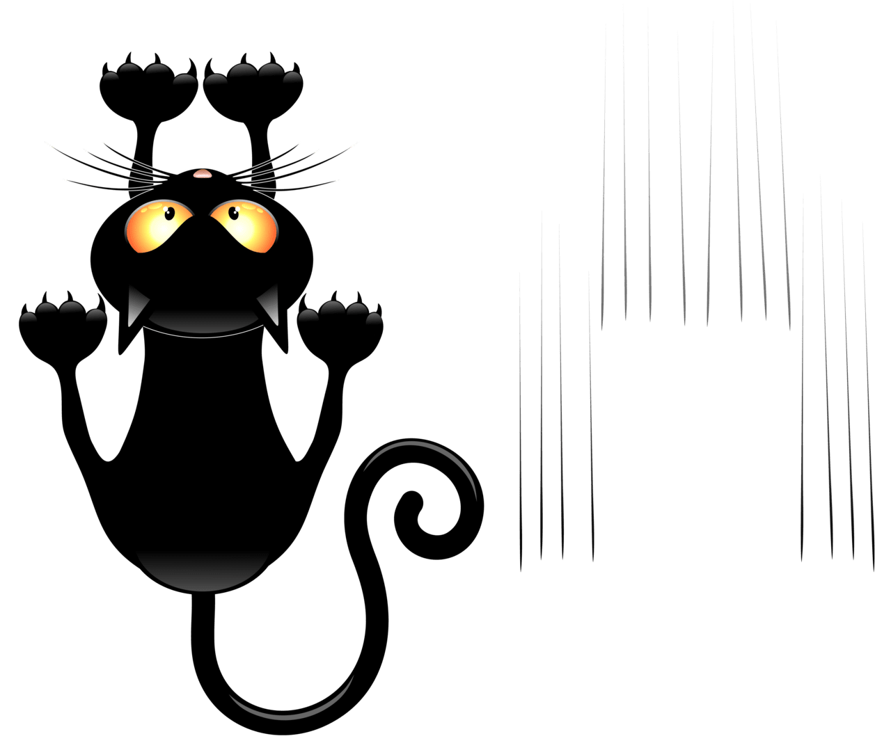 Black cat pin page clipart image