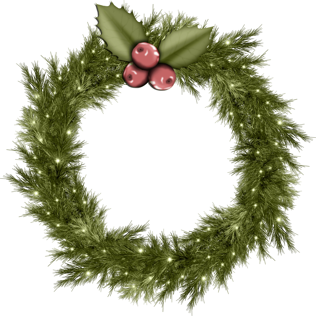 Christmas wreath pin page clipart picture