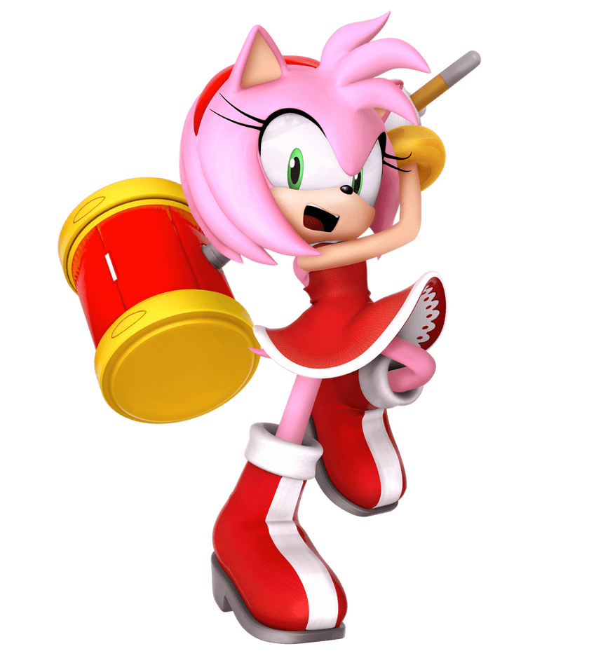 Amy rose render angry hammer alt by nibroc rock deviantart clipart clip art