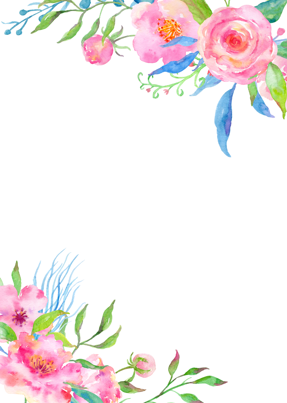 Flower border pin page clipart free