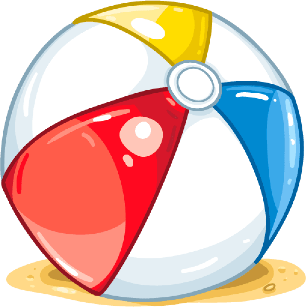 Beach ball cartoon clipart large size image