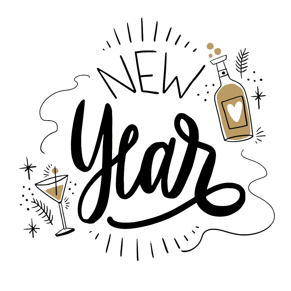 Cute happy new year clipart transparent