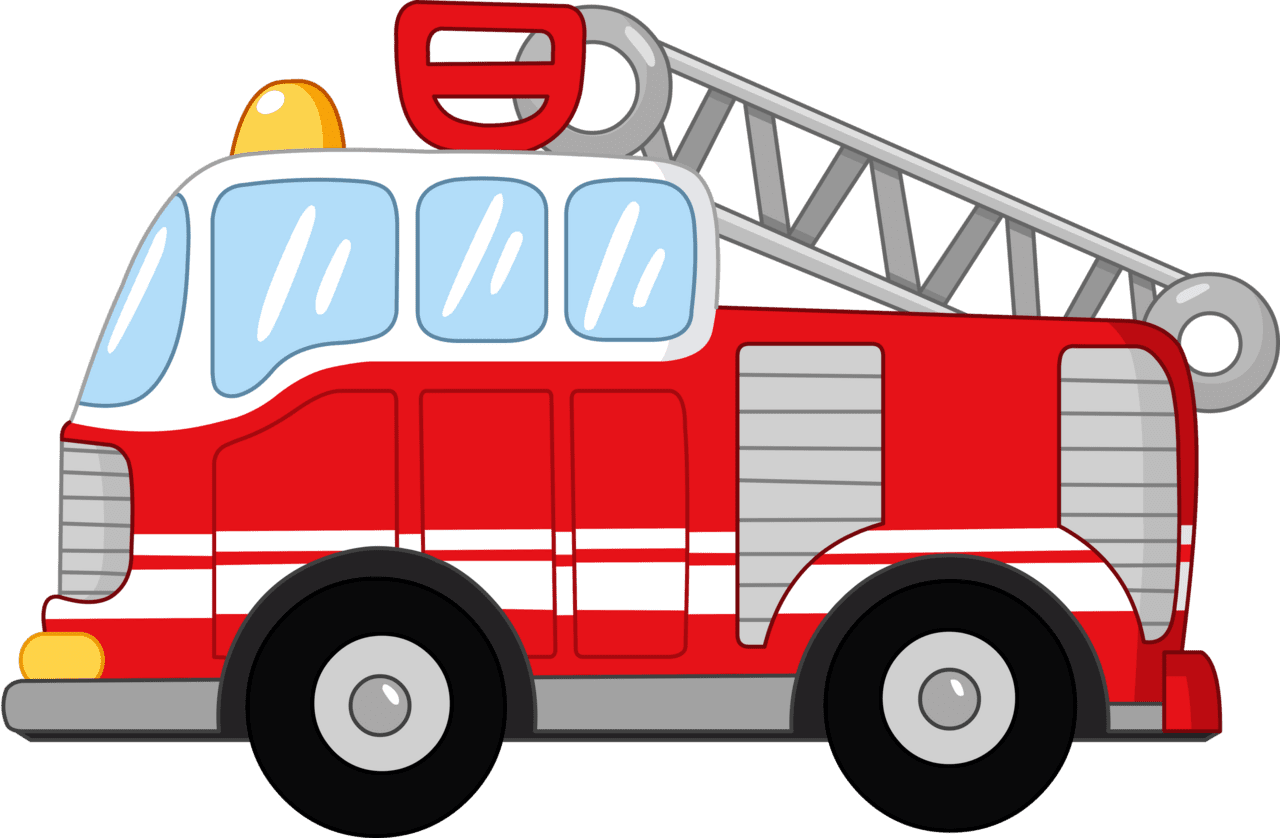 Fire truck clipart vector 2