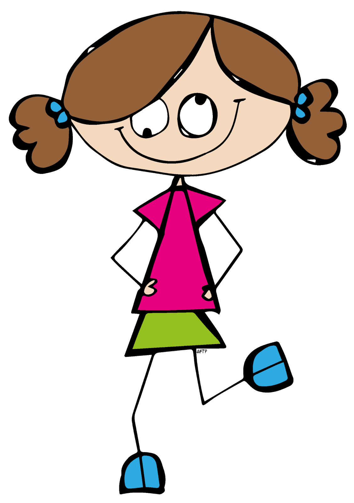 Girl pin page clipart image 4