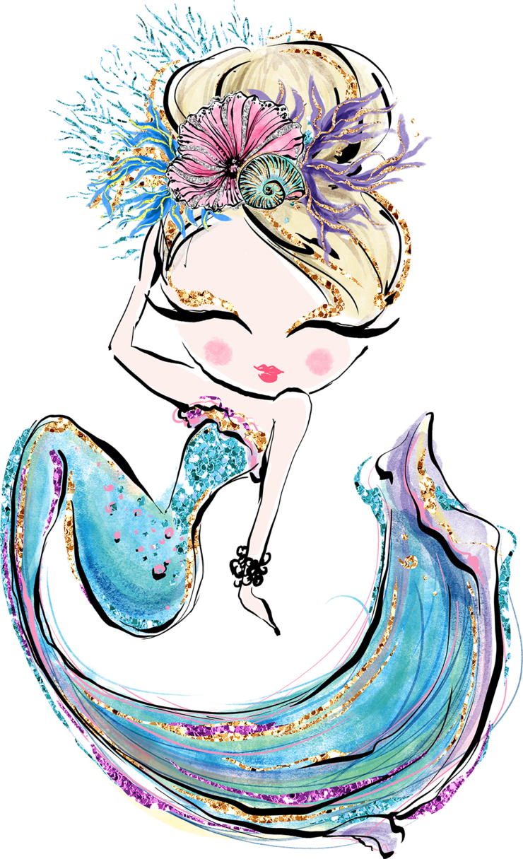 Mermaid pin page clipart photo