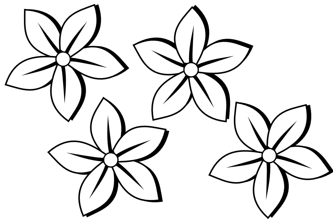 Flowers black and white pin page clipart photo