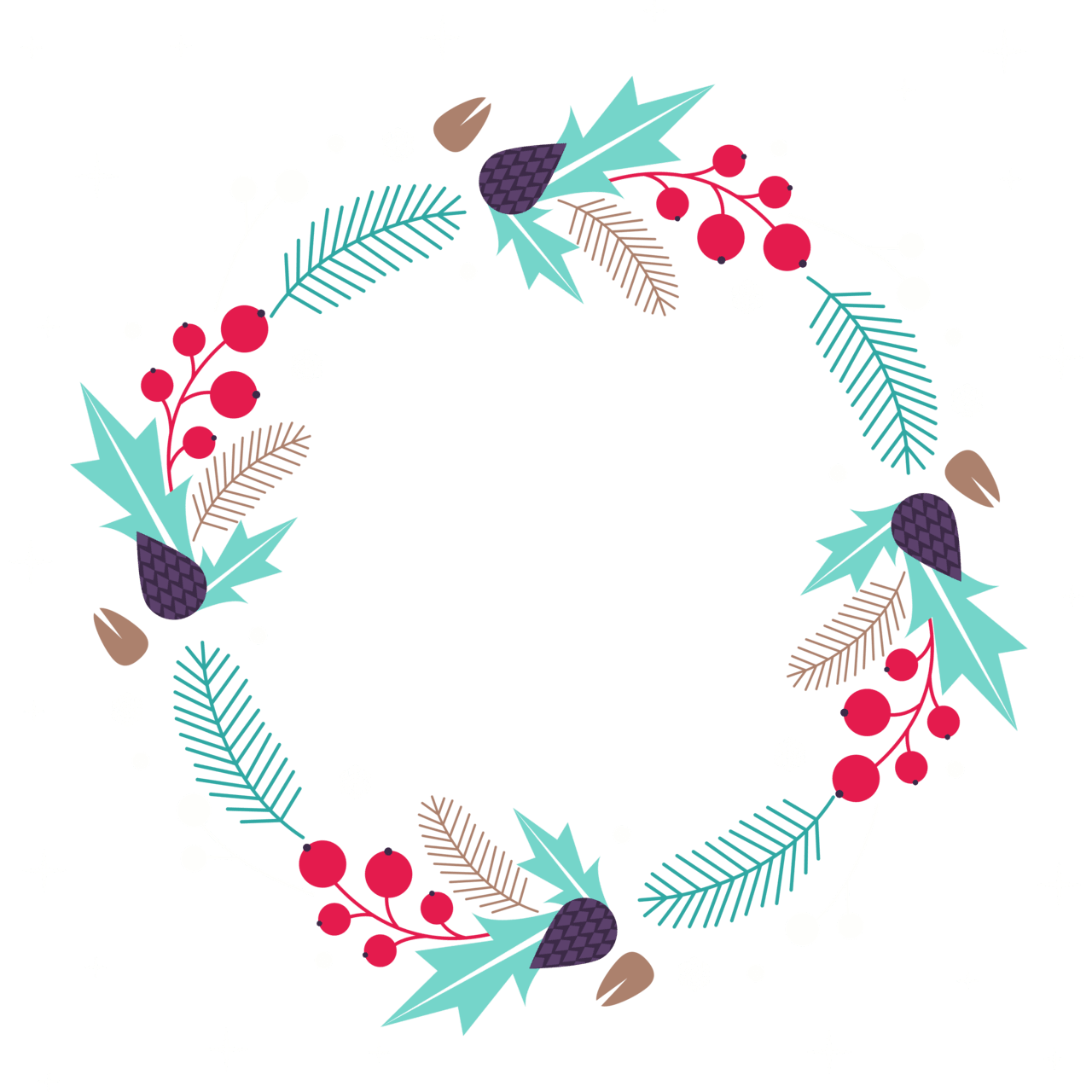 Christmas wreath pin page clipart vector 3