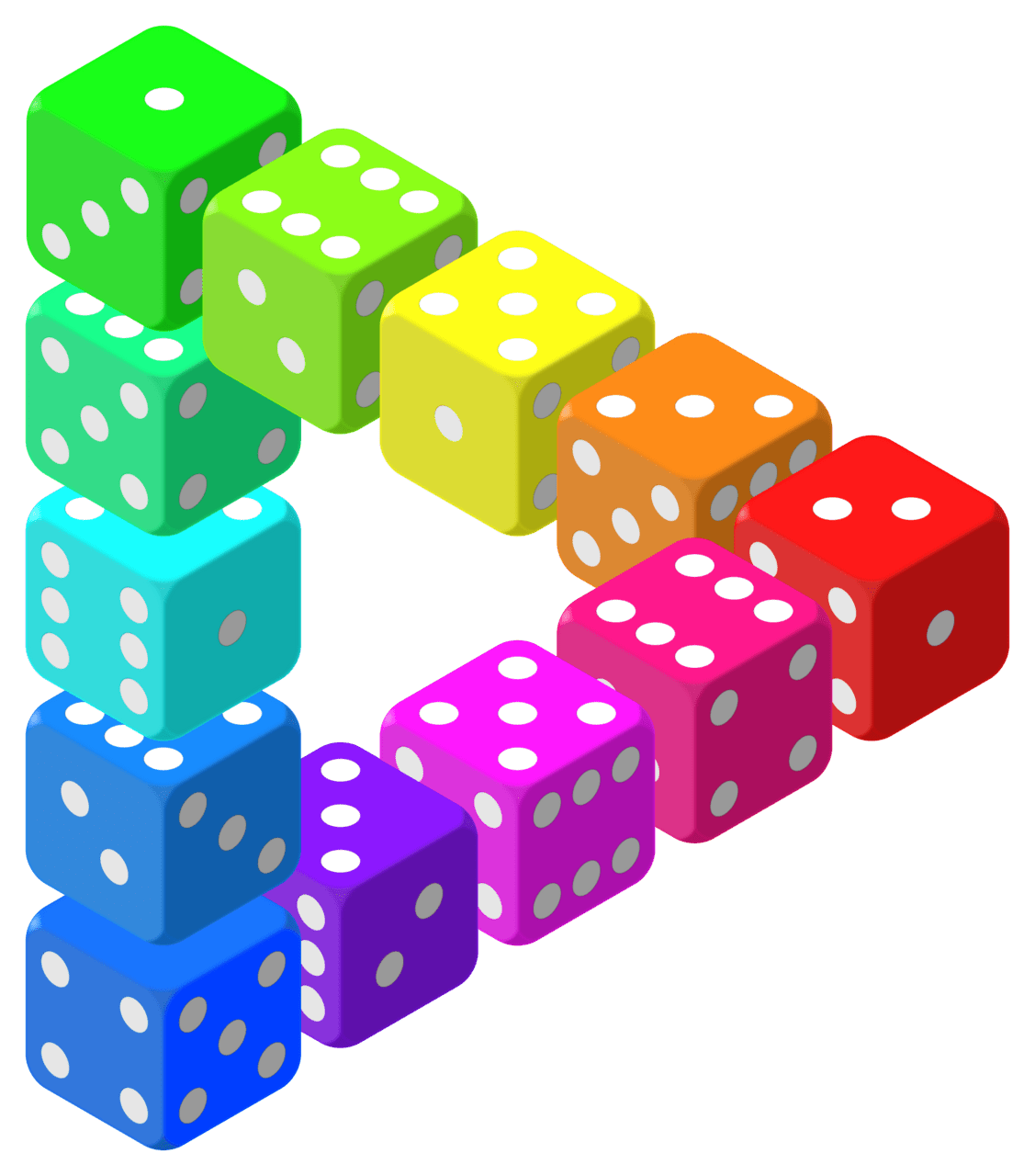 Triangle of dice vector clipart image photo cc images