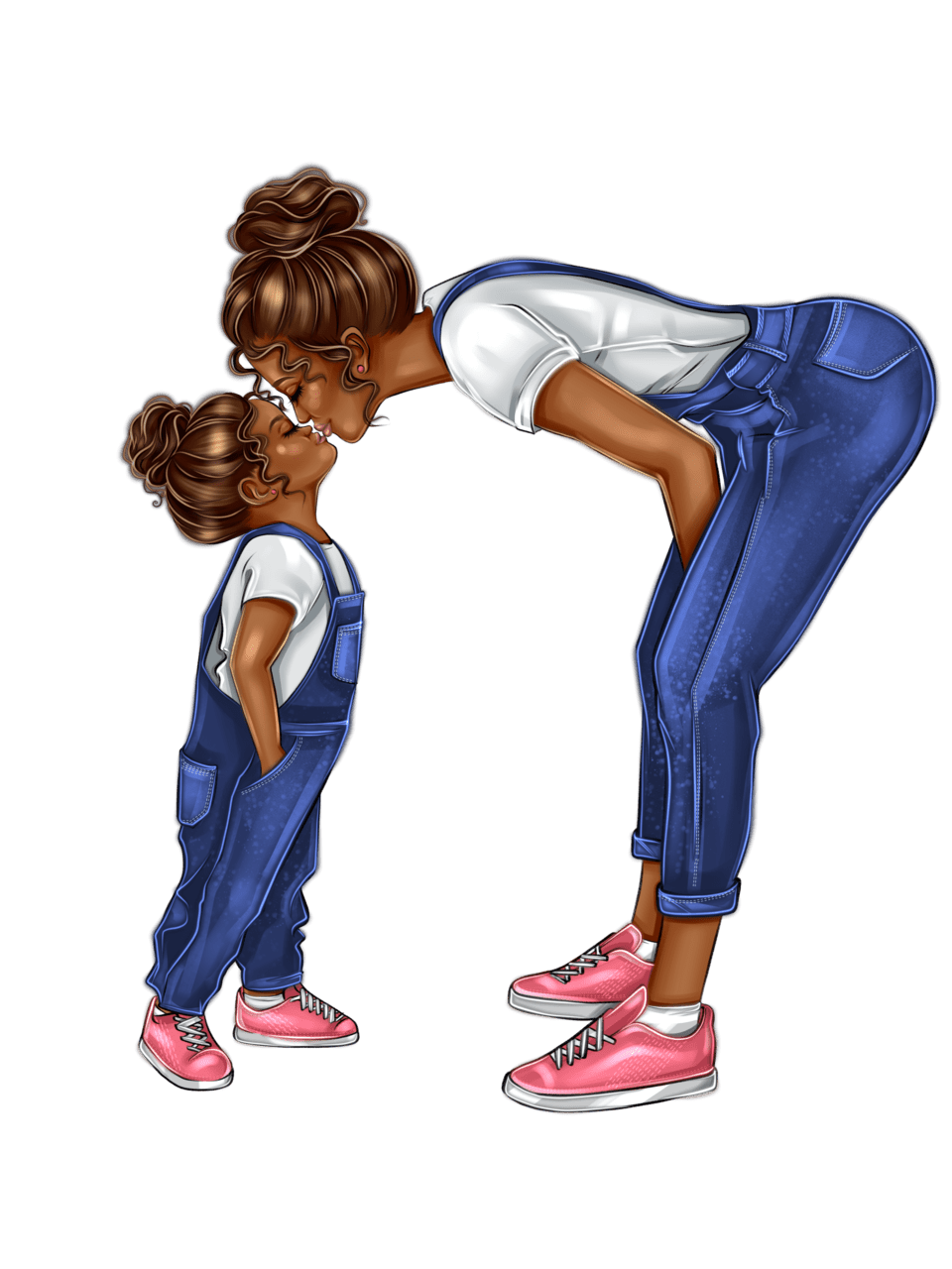 Mom denim girl clipart jeans fashion mother and daughter clip art